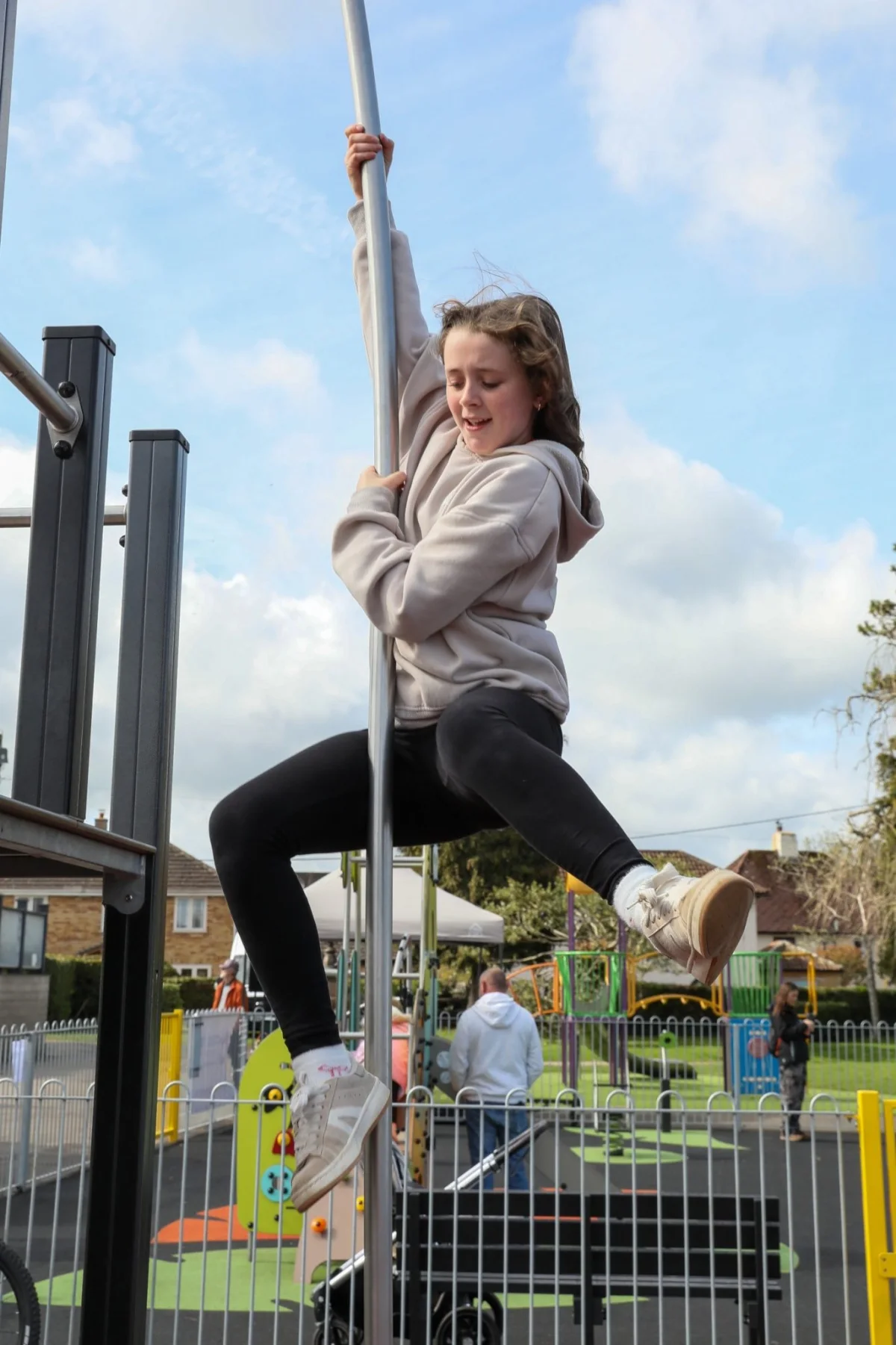 Athlete mid-demonstration at the ACTI'Ninja Trail launch, Calne