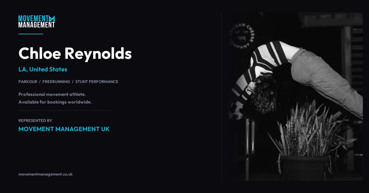 Movement Manager Chloe Reynolds, Parkour & Movement Artist | Movement Management UK